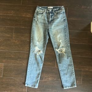 Super high rise ankle mom jeans by Eunina. Size 5